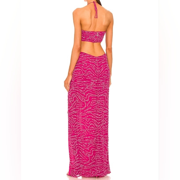 NWT Retrofete Hendrix Dress in Fuchsia Rose Tiger Stripe size S - Picture 3 of 4